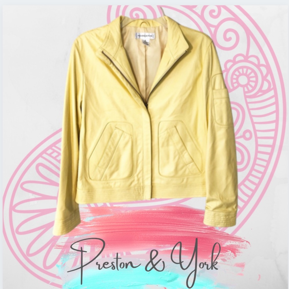 Preston & York | Lamb Skin Yellow Leather Jacket